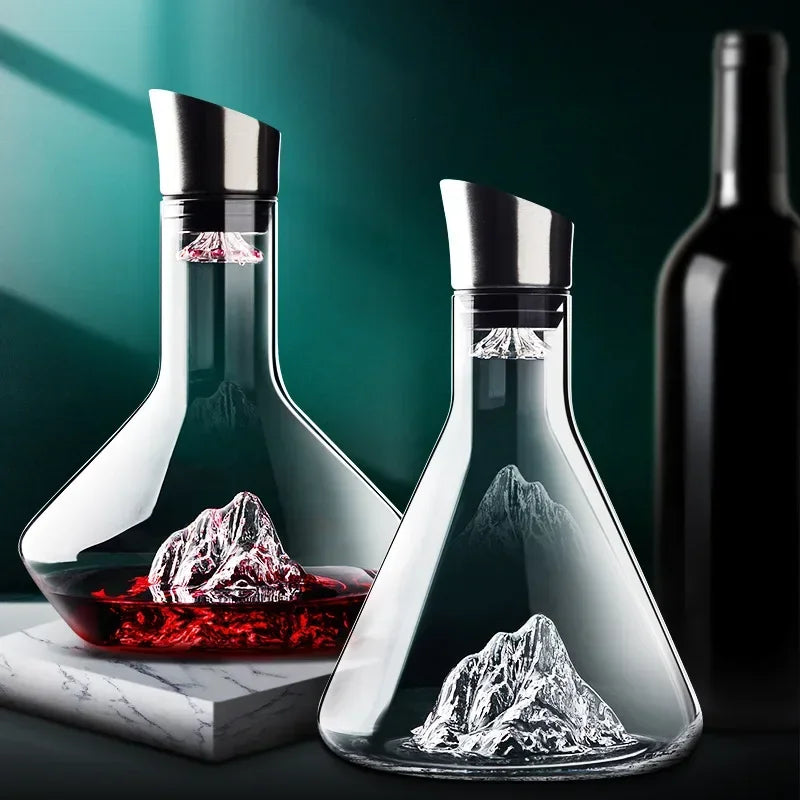 Elegant Crystal Wine Decanter | Modern Iceberg Design & Lead-Free Glass 1
