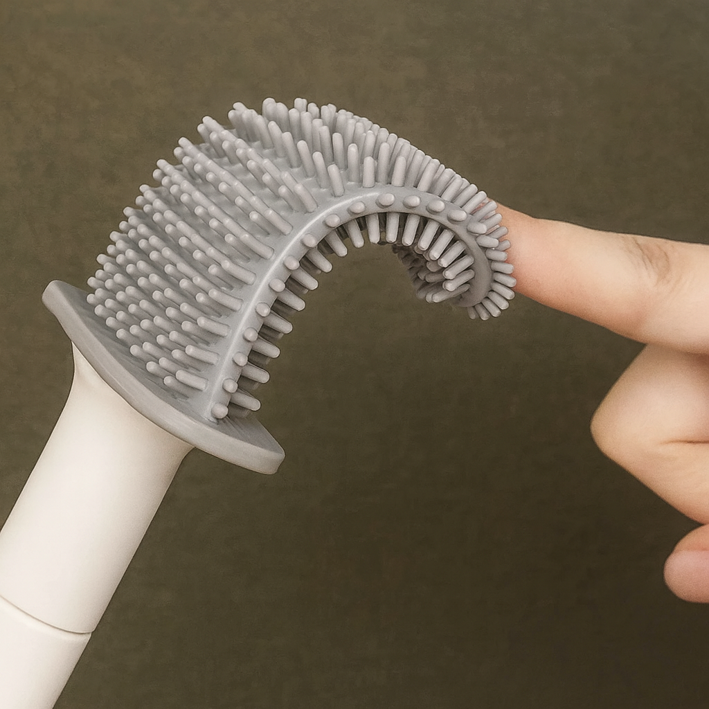 Flexible Silicone Toilet Brush | Hygienic Design & Space-Saving Holder