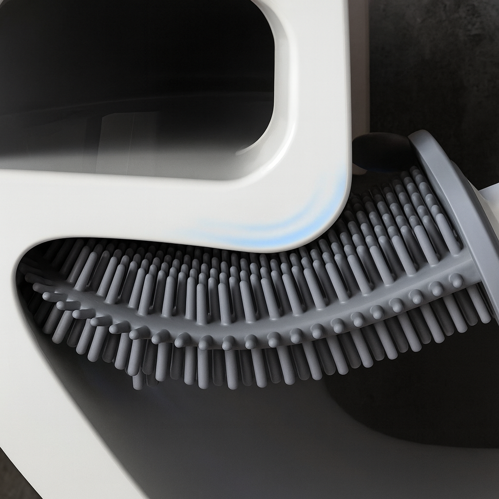 Flexible Silicone Toilet Brush | Hygienic Design & Space-Saving Holder