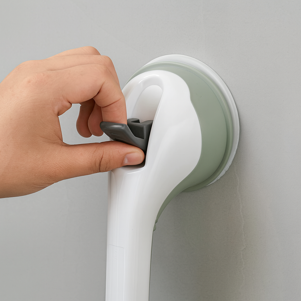 Non-Slip Bathroom Grab Bars | Portable Shower Grab Rail with Suction Installation