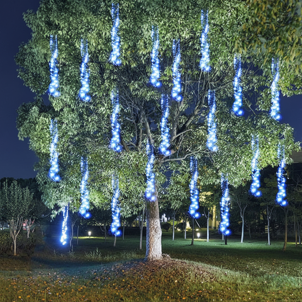 Sparkling LED Garland | Lighted Meteor Shower Effect Outdoor